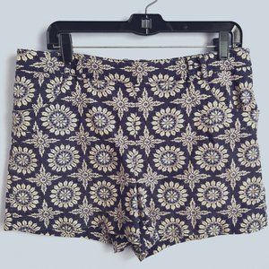 Blue and creme colored printed shorts